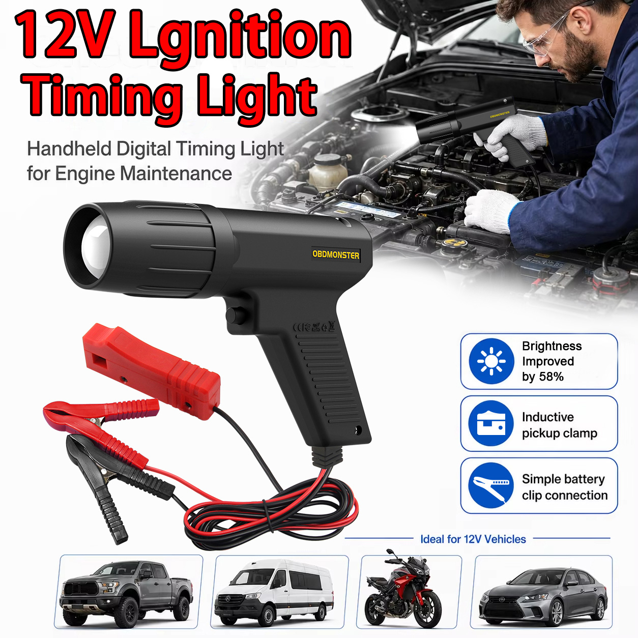 Luz estroboscópica de sincroni - Timing Light Gun reseña y precio